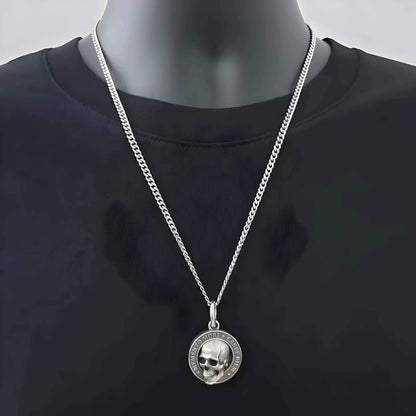 Memento Mori, Steel Skull Pendant